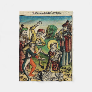 Saint Stephen the Protomartyr Fine Art Iconography Fleece Blanket