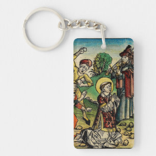 Saint Stephen the Protomartyr Fine Art Iconography Key Ring