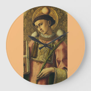 Saint Stephen the Protomartyr Fine Art Iconography Large Clock