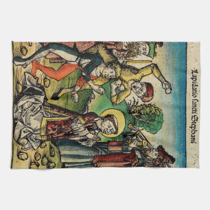 Saint Stephen the Protomartyr Fine Art Iconography Tea Towel