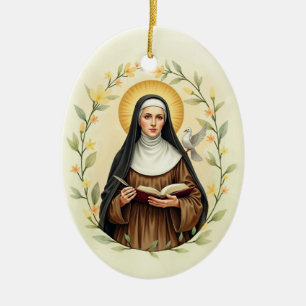 Saint Teresa of Avila Catholic Devotional Ceramic Tree Decoration