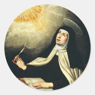 Saint Teresa of Avila Mystic of Fire Art  Classic Round Sticker