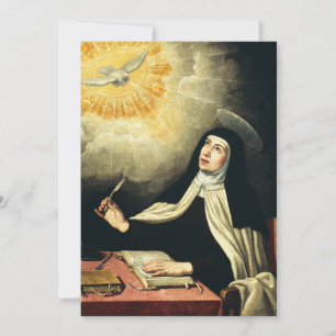 Saint Teresa of Avila Mystic of Fire Art  Holiday Card