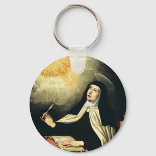 Saint Teresa of Avila Mystic of Fire Art Key Ring
