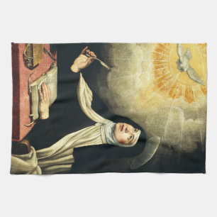 Saint Teresa of Avila Mystic of Fire Art Tea Towel