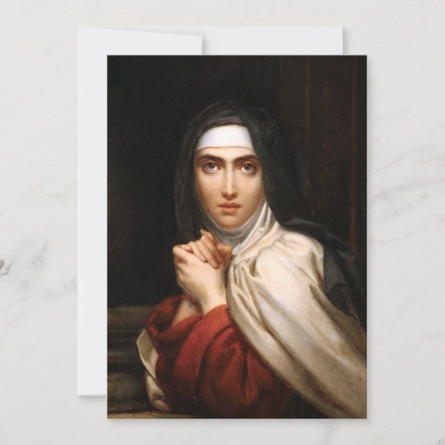 Saint Teresa of Avila Reformer and Teacher of Pray Holiday Card (Front)
