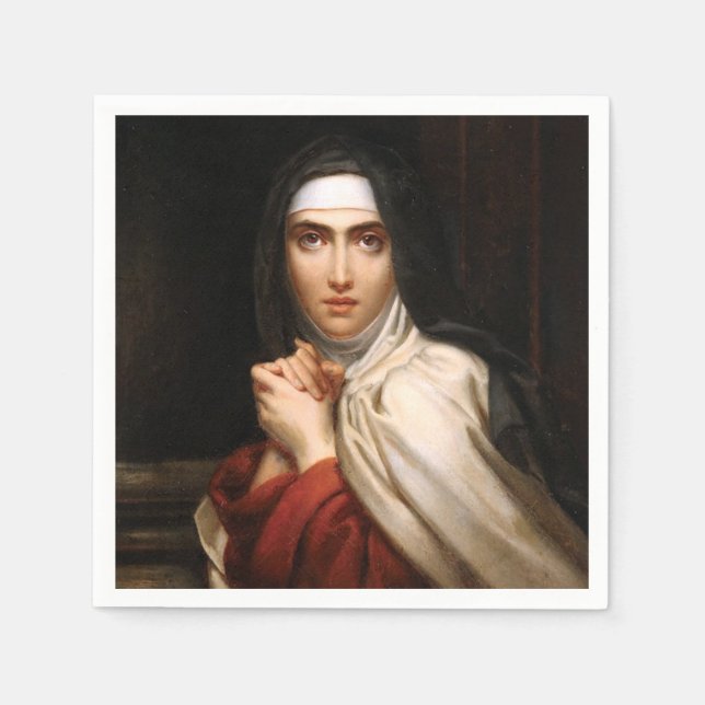 Saint Teresa of Avila Reformer and Teacher of Pray Napkin (Front)