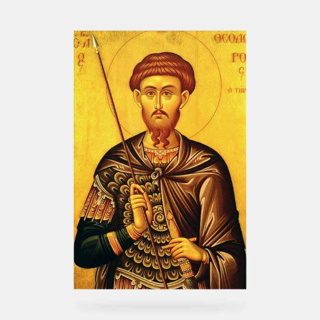 Saint Theodore Tiron orthodox icon Acrylic Sign (Front)