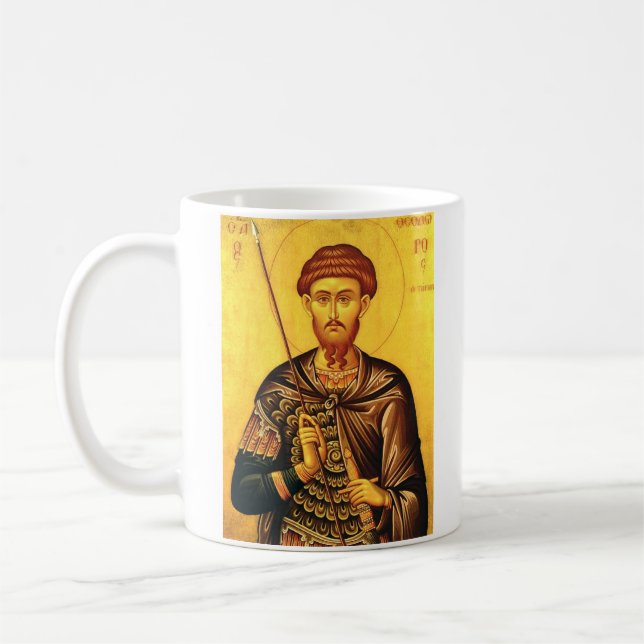 Saint Theodore Tiron orthodox icon Coffee Mug (Left)