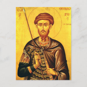 Saint Theodore Tiron orthodox icon Postcard