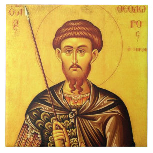 Saint Theodore Tiron orthodox icon Tile