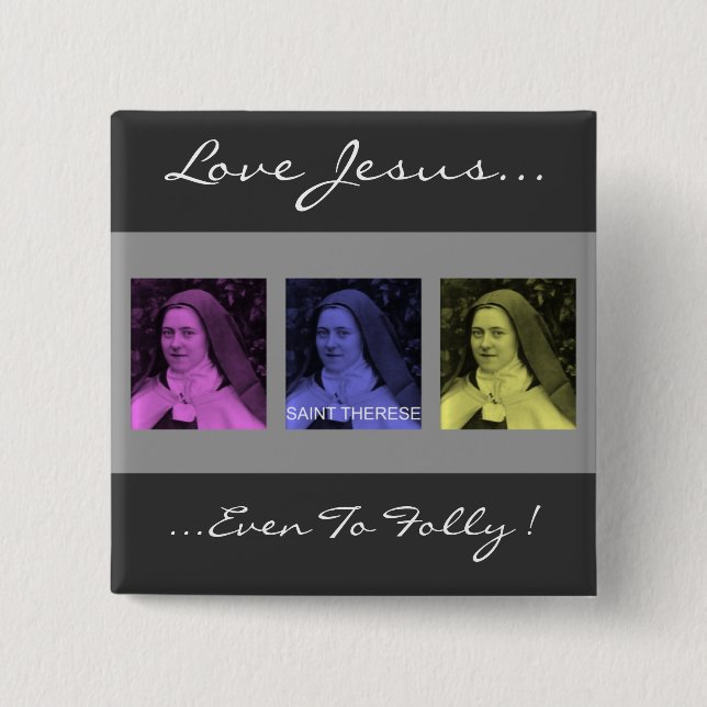 Saint Therese 15 Cm Square Badge (Front)