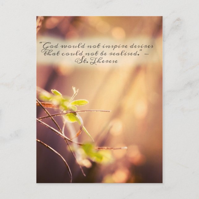Saint Therese Desires Quote Postcard (Front)