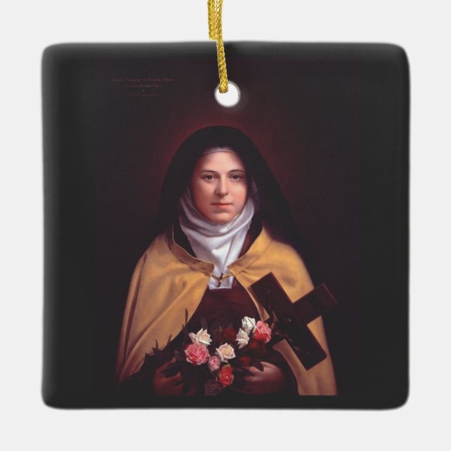 Saint Therese of Lisieux The Little Flower Ceramic Ornament (Front)