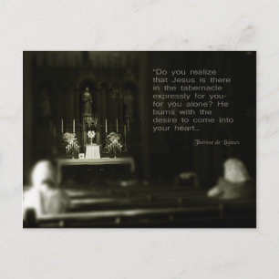 Saint Therese on Eucharistic Adoration Postcard