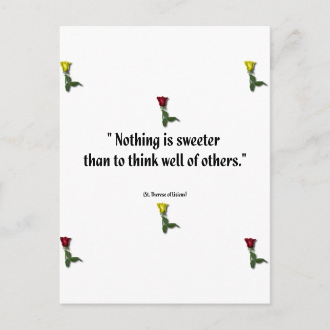 Saint Therese Quote 1 Postcard (Front)