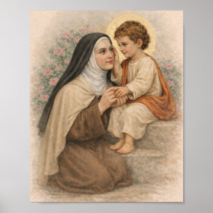 Saint Thérèse with Child Jesus Catholic Poster