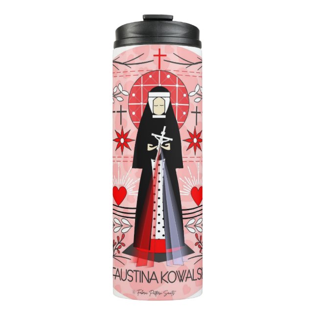Saint Thermal Tumbler: St. Faustina Kowalska Thermal Tumbler (Front)