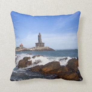 Saint Thiruvalluvar Statue Tamil Nadu, India Cushion