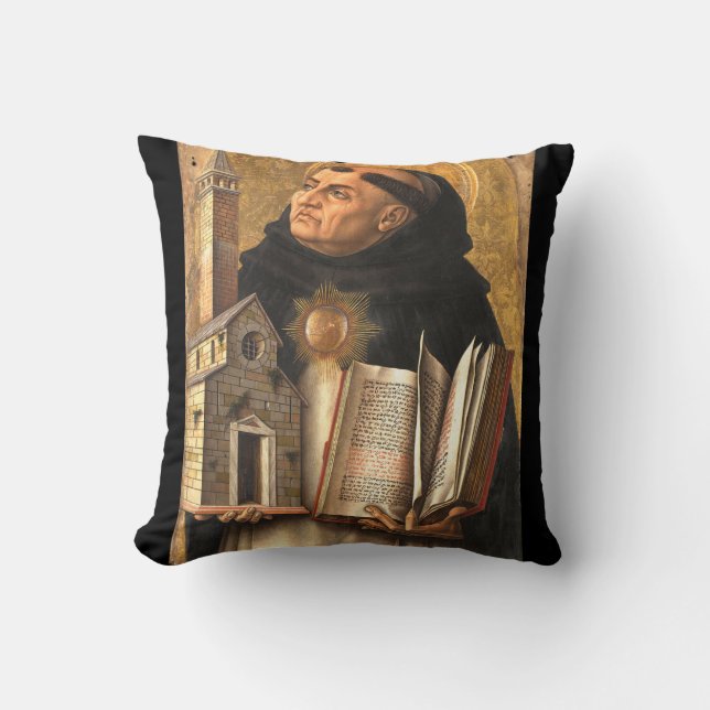 Saint Thomas Aquinas Doctor of Truth Cushion (Front)