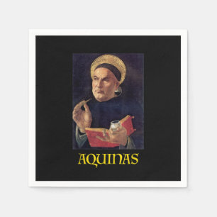 Saint Thomas Aquinas Painting Catholic Napkin