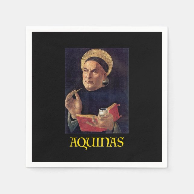 Saint Thomas Aquinas Painting Catholic Napkin (Front)