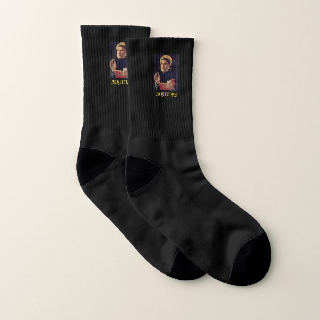 Saint Thomas Aquinas Painting Catholic Socks (Pair)