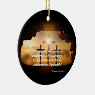 Saint Thomas Aquinas Quote On Faith Ceramic Orname Tree Decoration