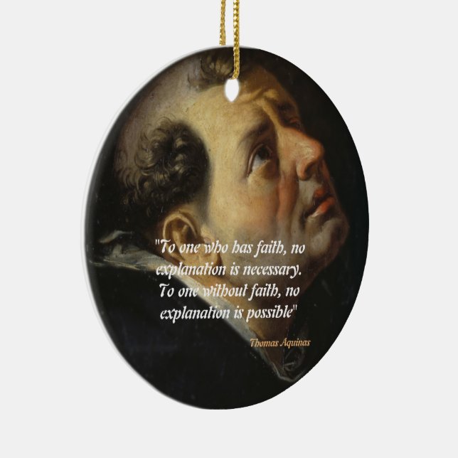 Saint Thomas Aquinas Quote On Faith Ceramic Tree Decoration (Right)