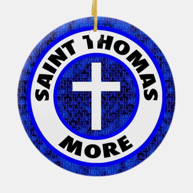 Saint Thomas More Ceramic Tree Decoration (Back)