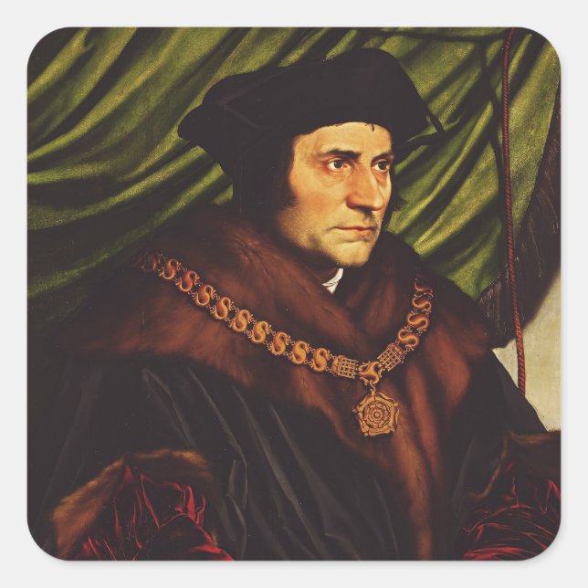 Saint Thomas More Conscience of the King Art Square Sticker (Front)
