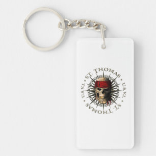 Saint Thomas USVI Pirate Skull Key Ring
