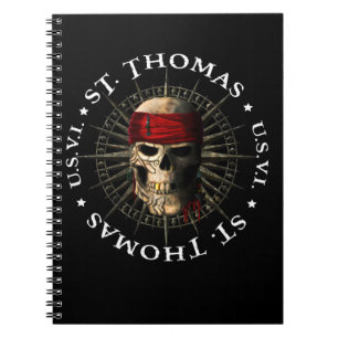 Saint Thomas USVI Pirate Skull Notebook
