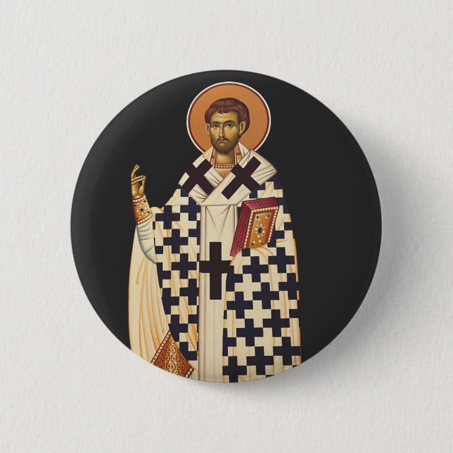 Saint Timothy First Bishop of Ephesus 6 Cm Round Badge (Front)