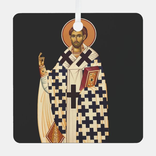 Saint Timothy First Bishop of Ephesus Metal Tree Decoration (Front)