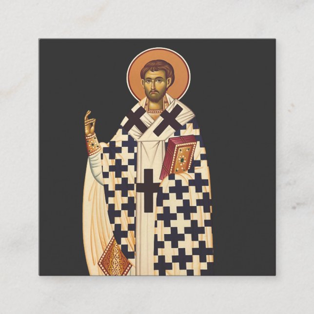 Saint Timothy First Bishop of Ephesus Square Business Card (Front)