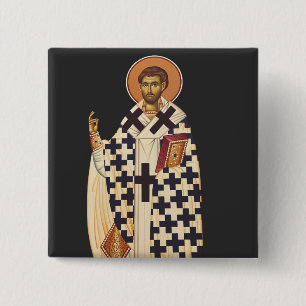 Saint Timothy of Ephesus Traditional Orthodox Art 15 Cm Square Badge