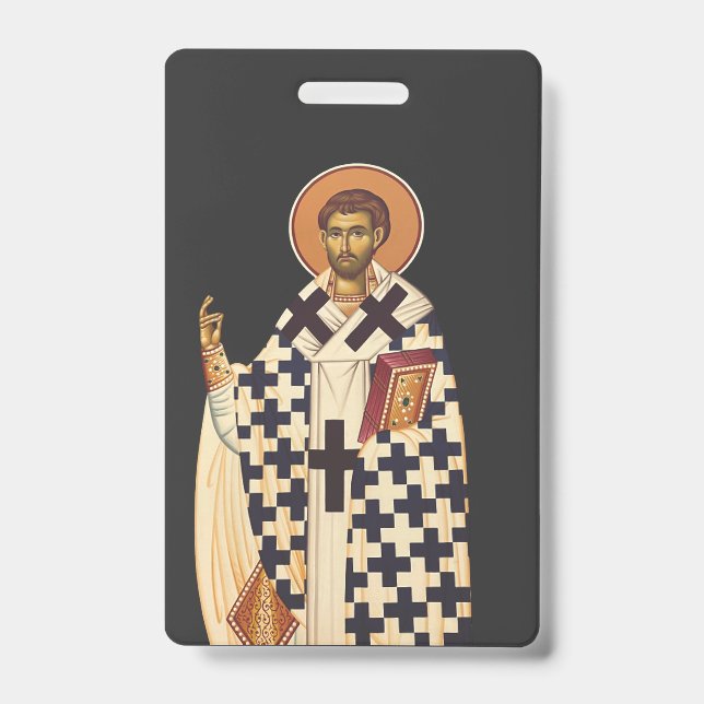 Saint Timothy of Ephesus Traditional Orthodox Art ID Badge (Front)