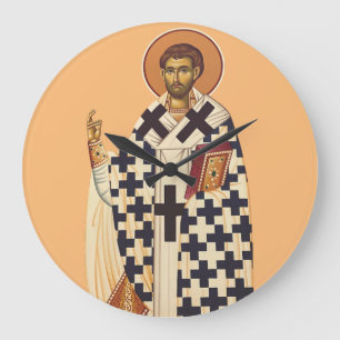 Saint Timothy of Ephesus Traditional Orthodox Art Large Clock