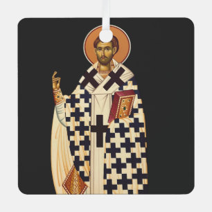 Saint Timothy of Ephesus Traditional Orthodox Art Metal Tree Decoration