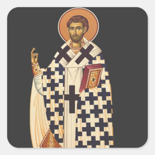 Saint Timothy of Ephesus Traditional Orthodox Art Square Sticker