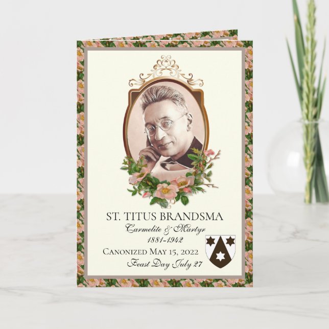 Saint Titus Brandsma Canonisation Commemoration  Note Card (Front)