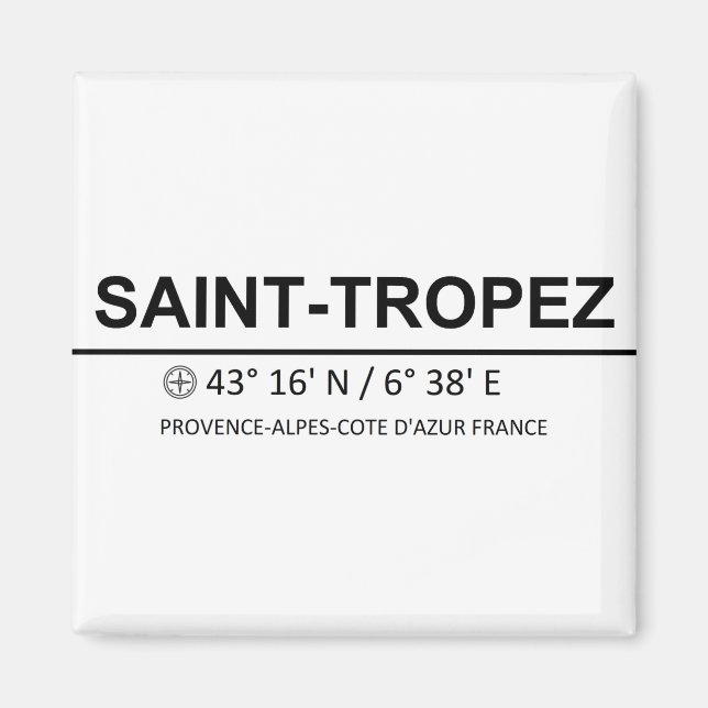 Saint Tropez Coordinaten Magnet (Front)