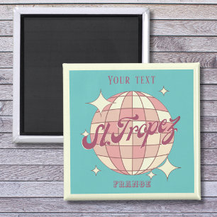 Saint Tropez France retro teal souvenir  Magnet