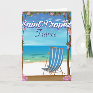 Saint-Tropez France Travel poster Holiday Card