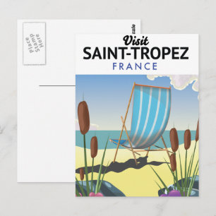 Saint-Tropez France travel poster  Postcard