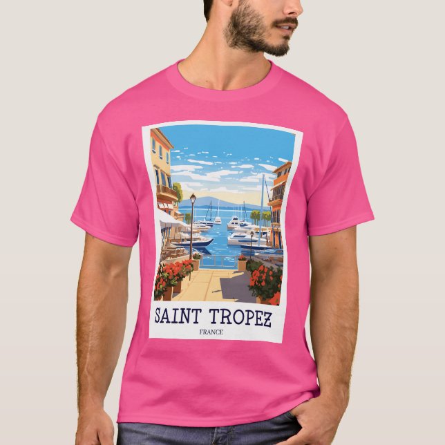 Saint Tropez - France Travel Print - Tp012 T-Shirt (Front)