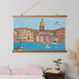 Saint-Tropez Habour View French Riviera France Hanging Tapestry