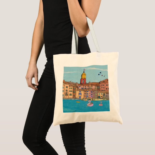 Saint-Tropez Habour View French Riviera France Tote Bag (Front (Product))