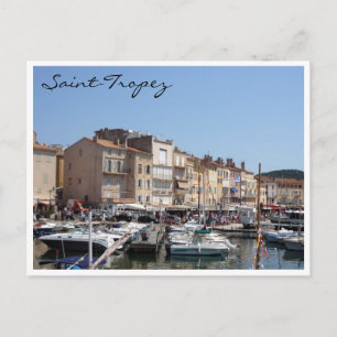 saint tropez harbour boats postcard
